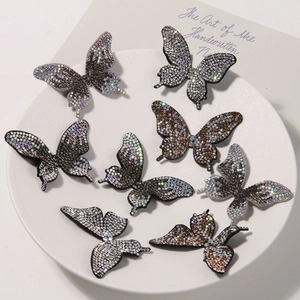 Sparkling rhinestone butterfly accessories in 8 colors for DIY hair clips and shoes
