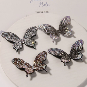 Sparkling butterfly rhinestone patches set for DIY clothing and shoe decoration