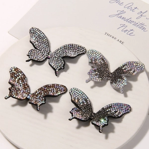 DIY rhinestone butterfly patches in assorted colors for hair clips and footwear