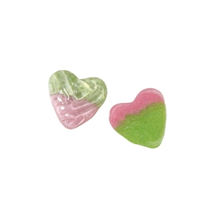 Pink and green resin heart charms with wavy texture for DIY hair accessories and shoes
