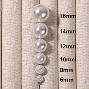 Round White Faux Artificial Pearl Pendant Only Without Chain With Silver Tone Alloy Eyelet For DIY Earring Necklace Accessories