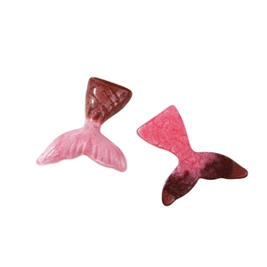 Glittering gradient resin mermaid tail charms for DIY jewelry and hair accessories