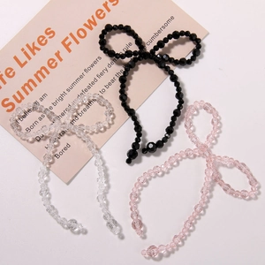 Fairy Style Faceted Glass Beaded Bowknot DIY Jewelry Material Sweet Bow Charms For Hairpin Earrings Handmade Women Craft