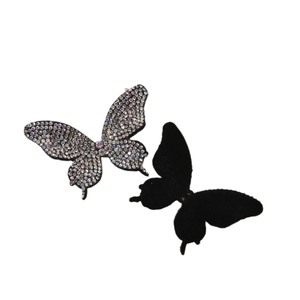 Glittering rhinestone butterfly charm for hair accessories and DIY shoe decoration