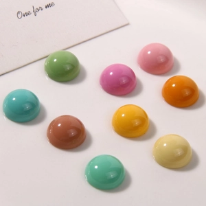 Cabochon rotondi minimalisti in resina per orecchini fai-da-te in vari colori vivaci