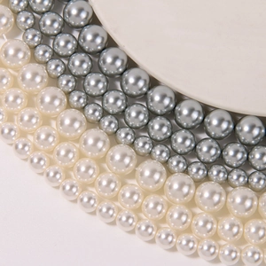 Frosted matte glass pearls in white and silver gray for DIY jewelry making accessories