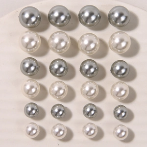 Frosted matte pearl glass beads for DIY jewelry making in silver and white colors