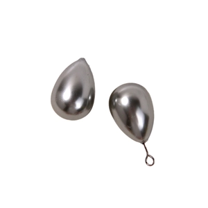 Elegant silver teardrop pearls with metal loops for DIY jewelry and earring making
