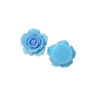 Blue glittery resin rose flatback charms for DIY hair accessories and shoe decoration