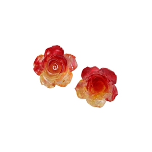 Luminous resin rose flower charms with dreamlike gradient colors for DIY shoe accessories