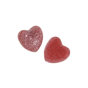 Breloques en forme de cœur pailleté rose et rouge foncé pour accessoires DIY