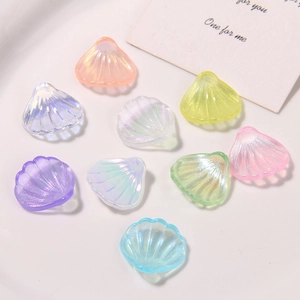Pearlescent colorful shell charms for DIY jewelry and summer beach shoe accessories