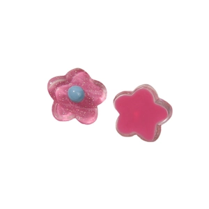 Rosa Glitzer-Resin-Blumenanhänger für DIY-Schmuck und Haarschmuck-Bastelarbeiten