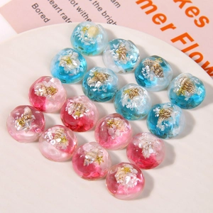 Resin ocean charms with starfish and shells for shoes decoration in blue and pink