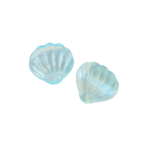 Dreamy pearlescent light blue shell charms made of acrylic for DIY jewelry and crafts