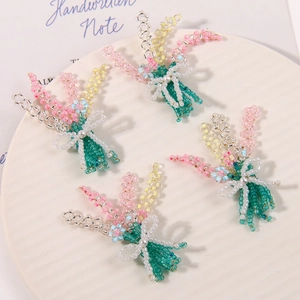 Handmade beaded wheat ear flower bouquet clips for DIY jewelry and hair accessories