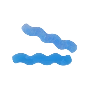 Set of two wavy candy color hair clips in shimmering pearl blue and matte solid blue