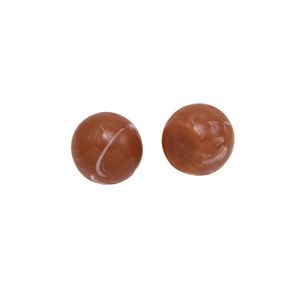Perle tonde in resina marrone da 15mm con venature marmoree bianche per hobby fai da te