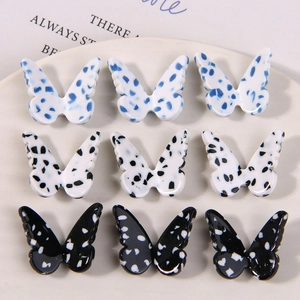 Polka dot butterfly acetate accessories in three colors for DIY jewelry and phone cases