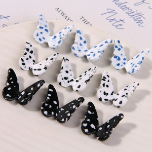 Polka dot acetate butterfly charms for DIY phone cases and hair accessories in three colors
