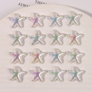 Iridescent Dreamy AB Color Glitter Star Starfish Shoe Charms DIY Craft Accessories Acrylic Shoe Buckle Decoration For Clogs Women