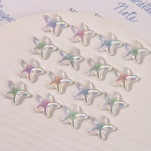 Colorful translucent resin star charms with iridescent glitter for DIY crafts decoration