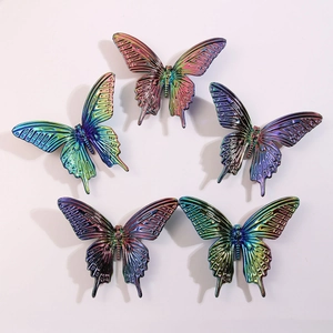 Five-piece set of Aurora colorful 3D hollow butterfly acrylic accessories for DIY hair jewelry