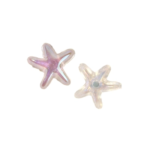 Iridescent glitter starfish charms for DIY crafts and shoe accessories in pastel tones