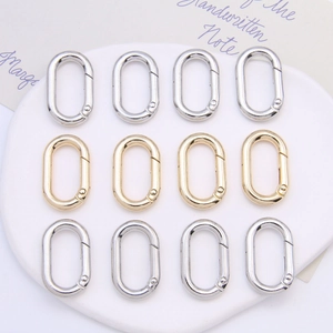 Alloy Oval Spring Ring Carabiner Clasp Keychain Bag Accessories Connector DIY Jewelry Making Finding Hardware Buckle