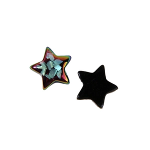 Ciondoli a pentagramma iridescenti e accessori a stella nera per scarpe fai-da-te