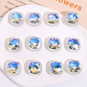 Quadratische Geometrische Facettierte AB Laser Strass Harz Patch Für DIY Ohrring Kopfschmuck Handyhülle Handwerk Schmuckherstellung