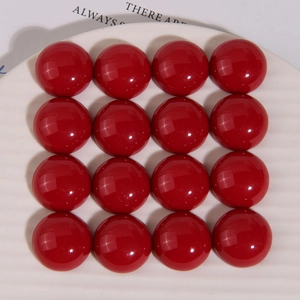 21mm Round Dark Red Resin Half Ball Cabochon Flatback Patch For DIY Earrings Jewelry Making Handcrafted Decoration Materials