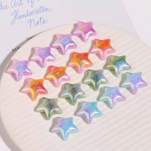 Iridescent pearlescent star resin charms in multiple colors for DIY jewelry making