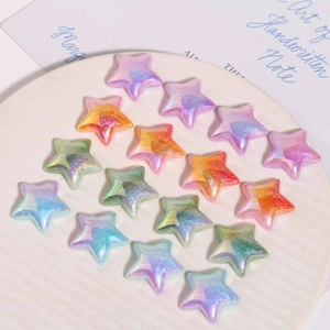 Pearlescent star resin charms with aurora gradient finish for DIY earring crafts