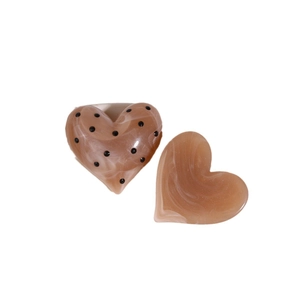 Anelli in resina a forma di cuore con pois e motivi marmorei per clip per capelli DIY