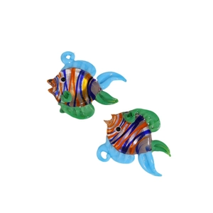 Perles de poisson tropical en verre peintes à la main pour colliers et bracelets DIY