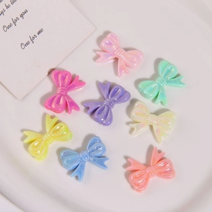 Lot de 8 nœuds en résine nacrée colorée pour bijoux DIY et accessoires de cheveux
