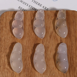 Pendentif en Jais Naturel Agate Forme Gousse de Haricot pour Fabrication de Bijoux DIY Boucles d'Oreilles Accessoires