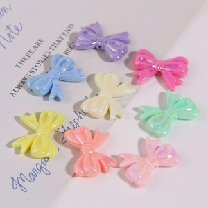Perles nœuds en résine AB aux huit teintes pastel pour bijoux DIY et accessoires cheveux