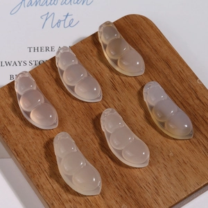 Pendentifs en agate jade naturelle en forme de cosse pour boucles d'oreilles DIY, lot de 6