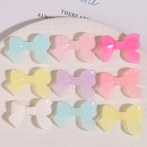 Koreaanse Stijl Zoete Acryl Strik Bedeltjes Voor DIY Oorbellen Haaraccessoires Macaron Kleuren Hars Strik Sieraden Maken Materialen
