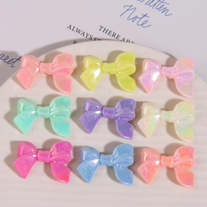 Macaron Color AB Iridescent Acrylic Butterfly Bow Beads DIY Jewelry Making Charms For Earrings Hair Accessories Handmade