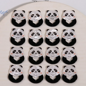 Cute Cartoon Panda Shape Acrylic Pendant DIY Jewelry Making Charms For Earring Headwear Craft Materials Pearlescent Accessories