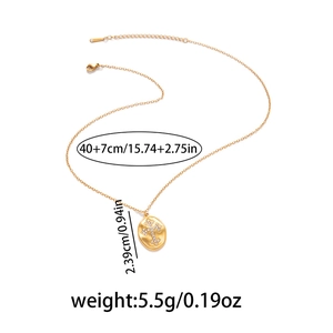 Collana a croce in acciaio inossidabile dorato con zirconi colorati e catena