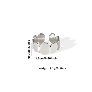 Detailed size specifications for 1cm wide geometric titanium steel adjustable open ring
