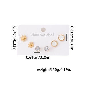 Spécifications de taille pour un ensemble de trois paires de boucles d'oreilles en or