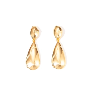 Pendientes de gota dorados minimalistas con diseño de gota y metal líquido para mujer