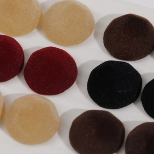 Multi-colored round flocked resin charms for DIY jewelry and phone case decoration