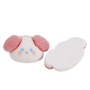Cute pink and white flocked puppy DIY charms for jewelry making and accessories
