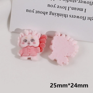 Charm dragon rose floqué pour barrettes DIY avec design festif du Nouvel An chinois